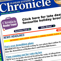 RSS has yet to hit the Oldham Chronicle