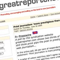 ‘Print journalism is more prestigious than online'