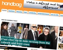 Homepage of handbag.com