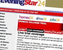 Screenshot of Ipswich Evening Star website