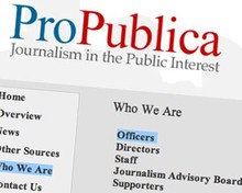 Screenshot of ProPublica website