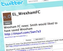 Screenshot of Evening Leader's Wrexham FC Twitter account