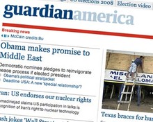 Screenshot of Guardian America website